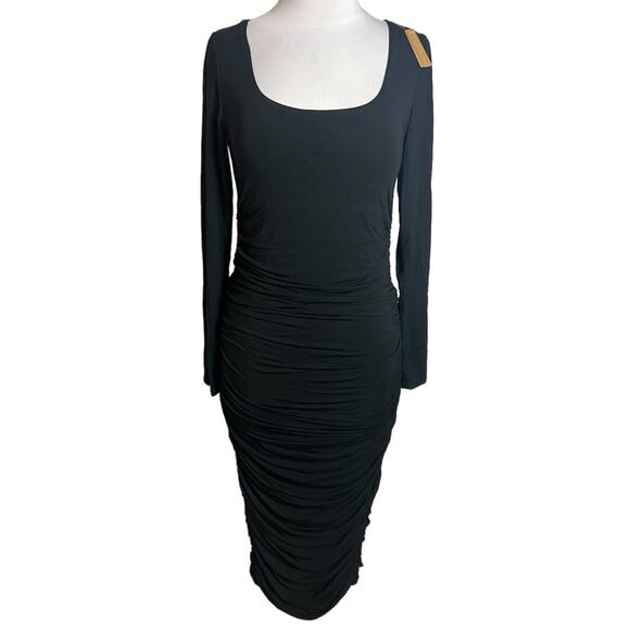 NWT Shapellx Smooth Ruched Shaping Dress black Sz M - Picture 4 of 6